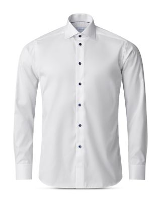 Contemporary Fit Navy Details Signature Twill Shirt