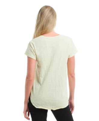  Short Sleeve Raw Hem Shirttail Tee
