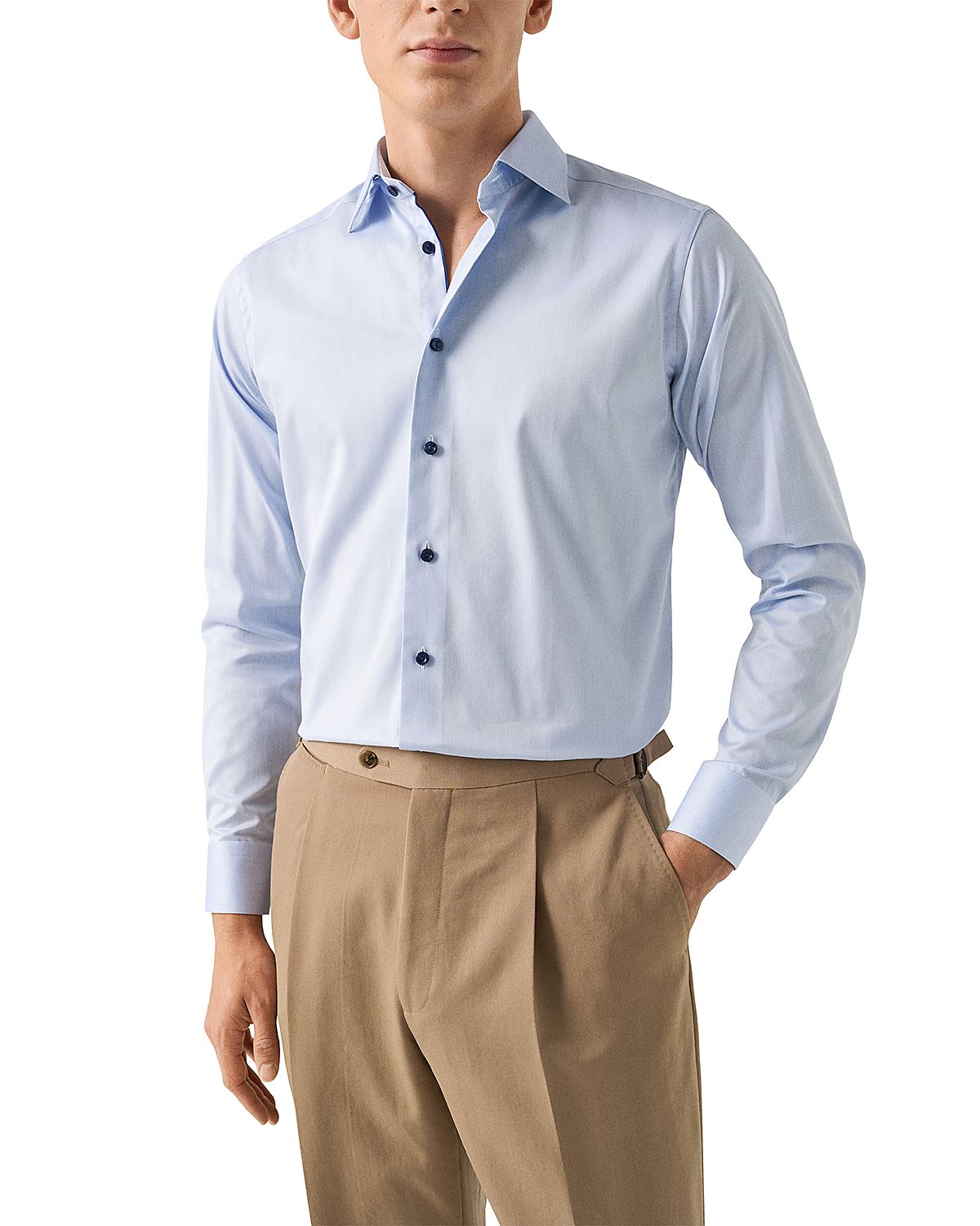 Eton Contemporary Fit Navy Details Signature Twill Shirt