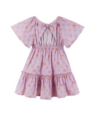 Girls' Flutter Sleeve Seersucker Dress - Little Kid