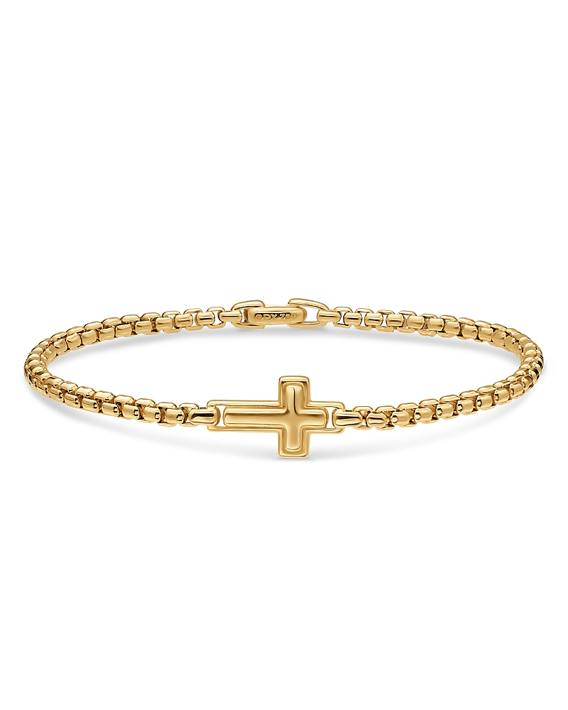 David Yurman Cross Station Bracelet in 18K Yellow Gold, 3.4mm