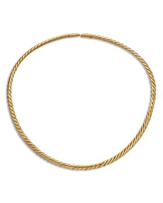 Sculpted Cable Flex Necklace in 18K Yellow Gold, 5mm