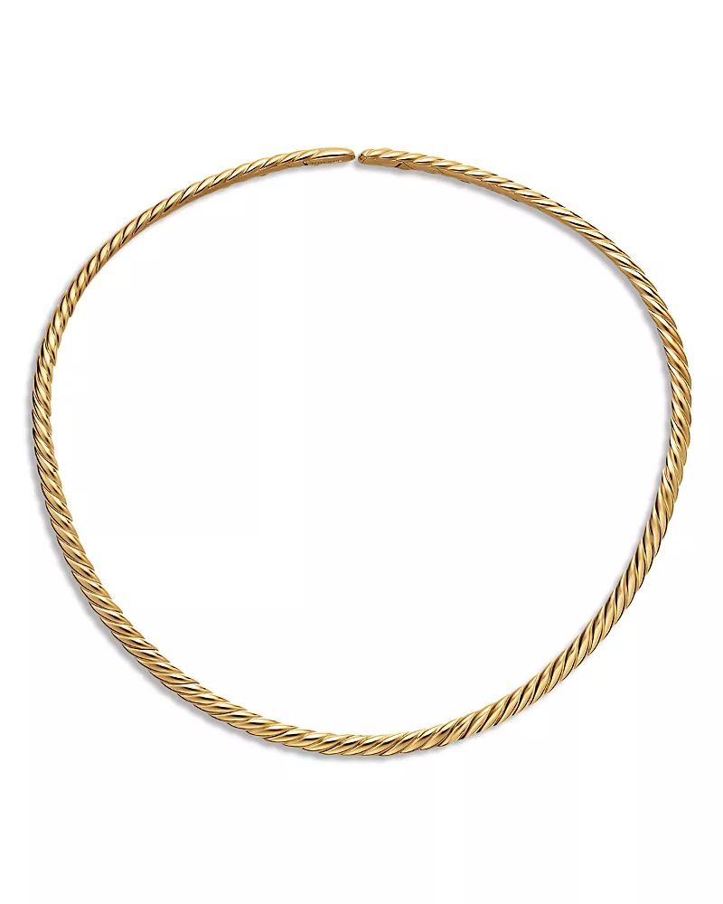 David Yurman Sculpted Cable Flex Necklace in 18K Yellow Gold, 5mm