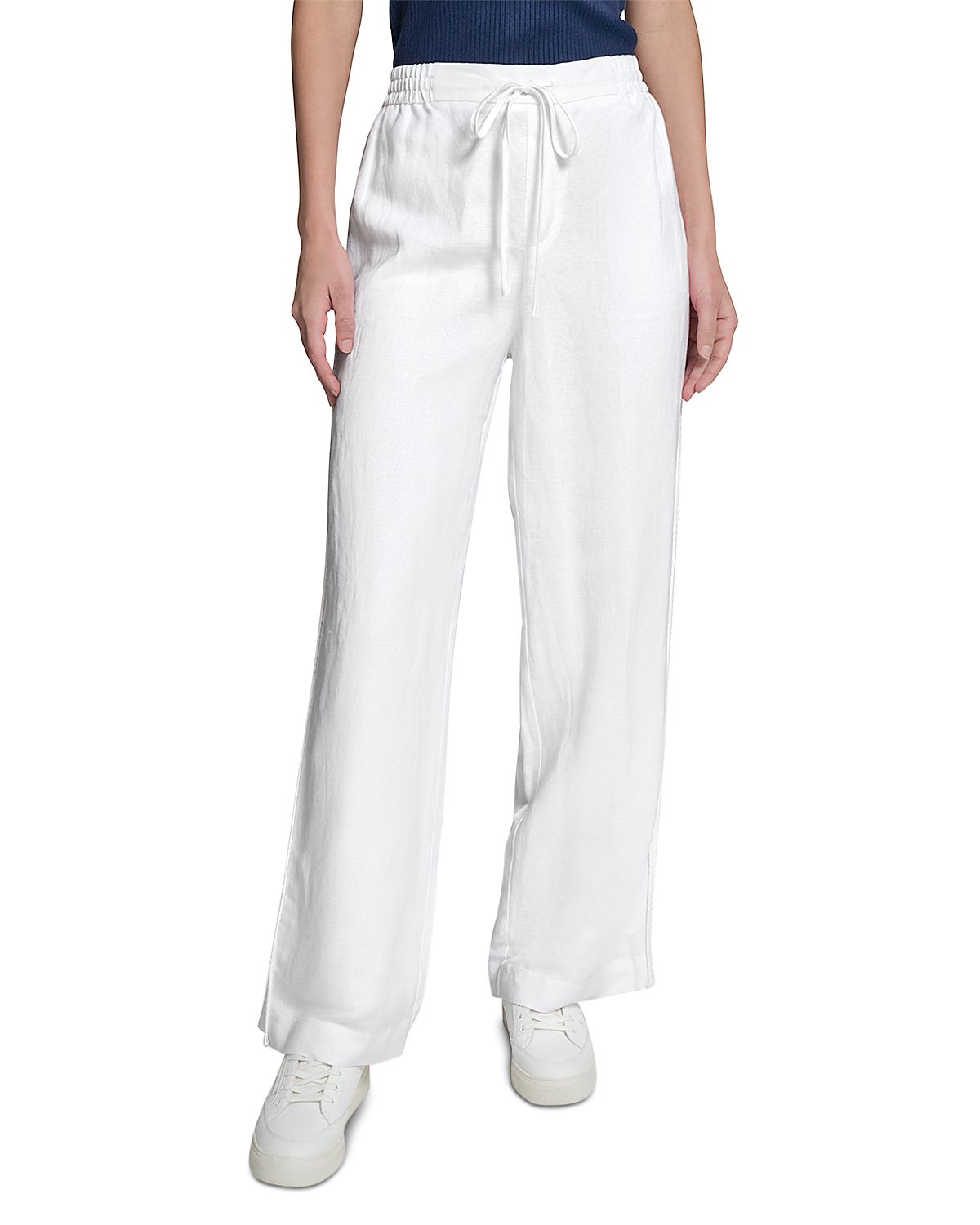Karl Lagerfeld Paris Linen Viscose Drawstring Pants