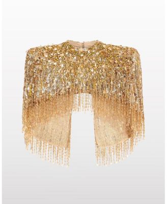  Ellen Mock-Neck Beaded Top