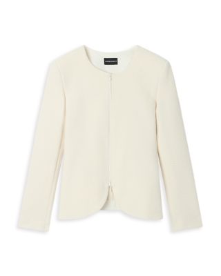 Textured Jersey Zip Blazer
