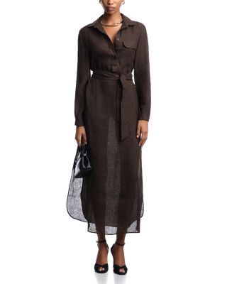 Linen Blend Chambray Dress