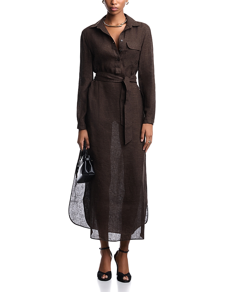 Emporio Armani Linen Blend Chambray Dress