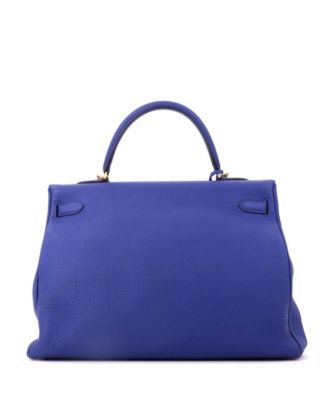 Kelly 35 Handbag Blue Togo with Gold Hardware