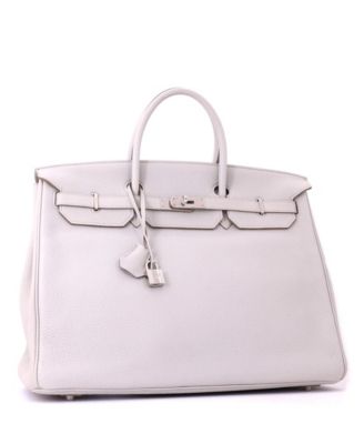 Birkin 40 Handbag Grey Togo with Palladium Hardware