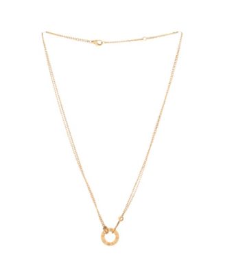  2 Diamonds Love Pendant Necklace 18K Gold and Diamonds, 16"