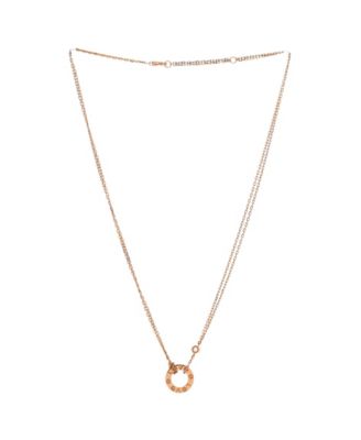  2 Diamonds Love Pendant Necklace 18K Rose Gold and Diamonds, 16.25"