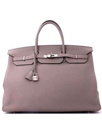 Birkin 40 Handbag Grey Togo with Palladium Hardware