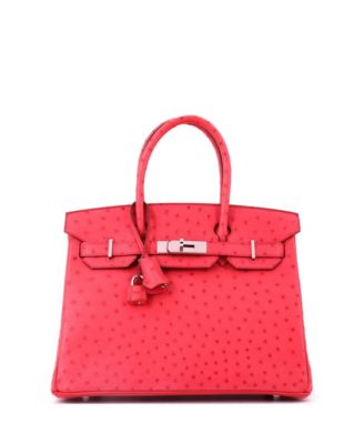 Birkin 30 Handbag Pink Ostrich with Palladium Hardware
