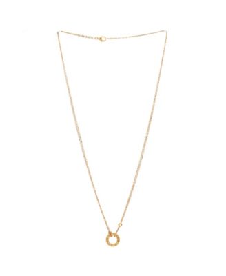  2 Diamonds Love Pendant Necklace 18K Gold and Diamonds, 19.25"