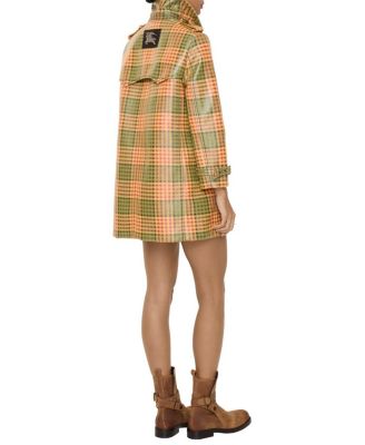 Short Check Coated Raffia-effect Summerside Trench Coat