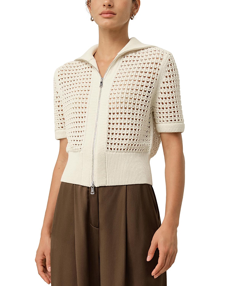 Lilysilk Toscana Pointelle Knit Double-Zip Cardigan