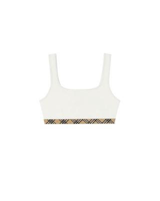 Check Trim Bikini Top