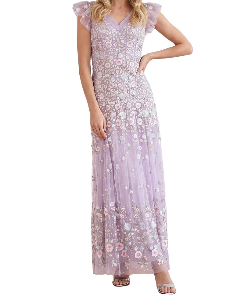 Needle & Thread Ethereal Blooms Short Sleeve Ankle Gown
