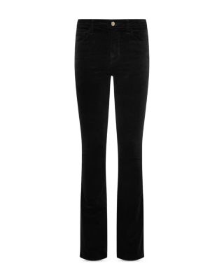 Stevie Velvet High Rise Straight Jeans in Noir