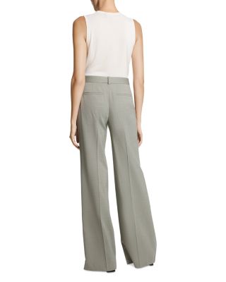 Fluid Flare Pants in Wool Gabardine