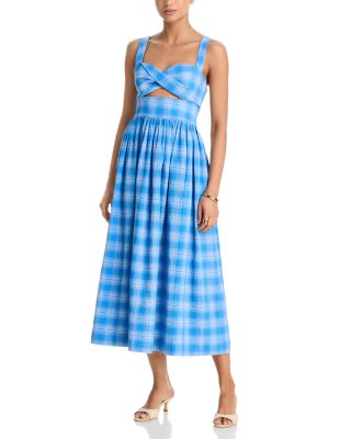 Clover Plaid Midi Dress