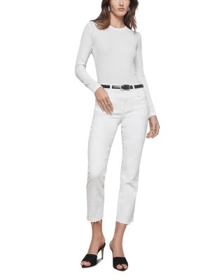 Sada High Rise Cropped Straight Jeans in Blanc