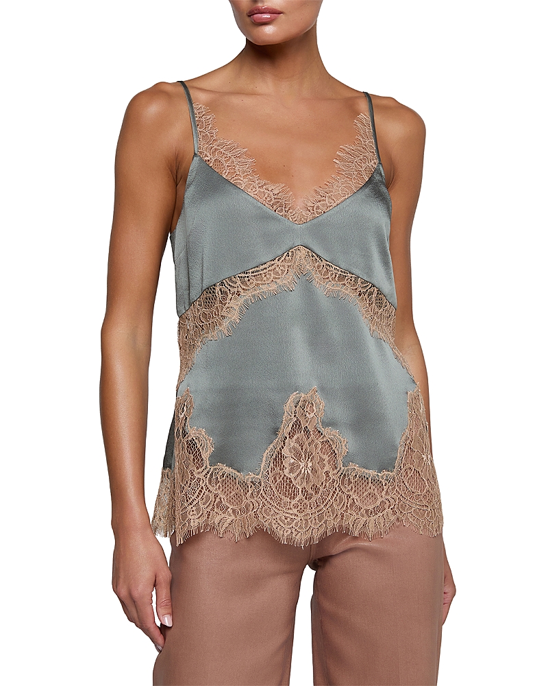 L'Agence Mitsu Lace Trim Camisole Top