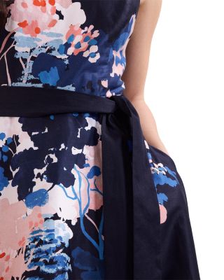 Natalya Fit and Flare Floral Printed Midi Dress 
