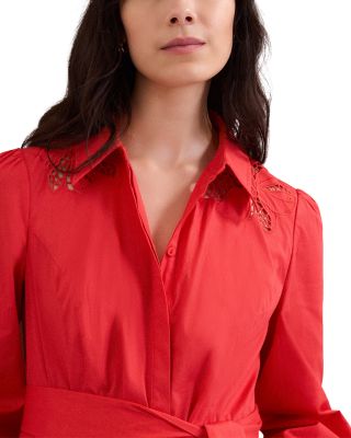 Kim Floral Cutwork Midi Shirtdress