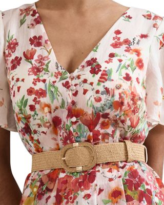 Lovette Cream Floral Midi Dress 