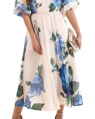 Petite Adeline Cream Floral Midi Dress