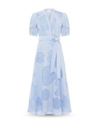 Queenie Blue Floral Swing Dress