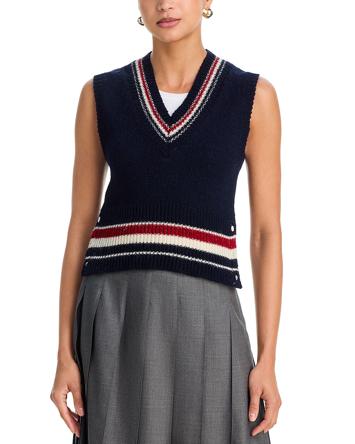 Thom Browne Wool Blend Sleeveless Sweater