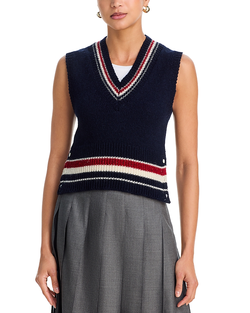 Thom Browne Wool Blend Sleeveless Sweater