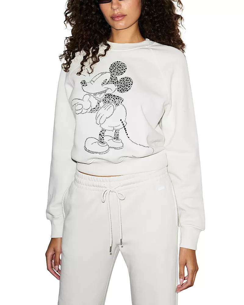 Re/Done Mickey Stud Classic Crewneck Sweatshirt