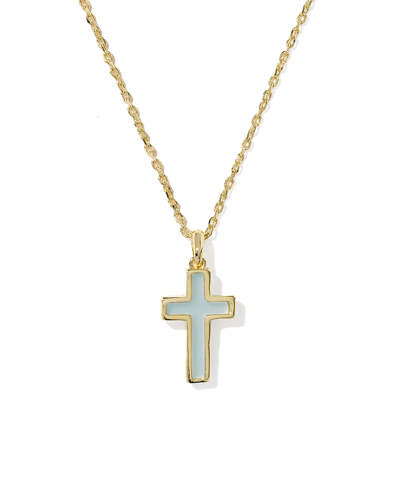 Kendra Scott Cross Pendant Necklace in 14K Gold Pated, 19