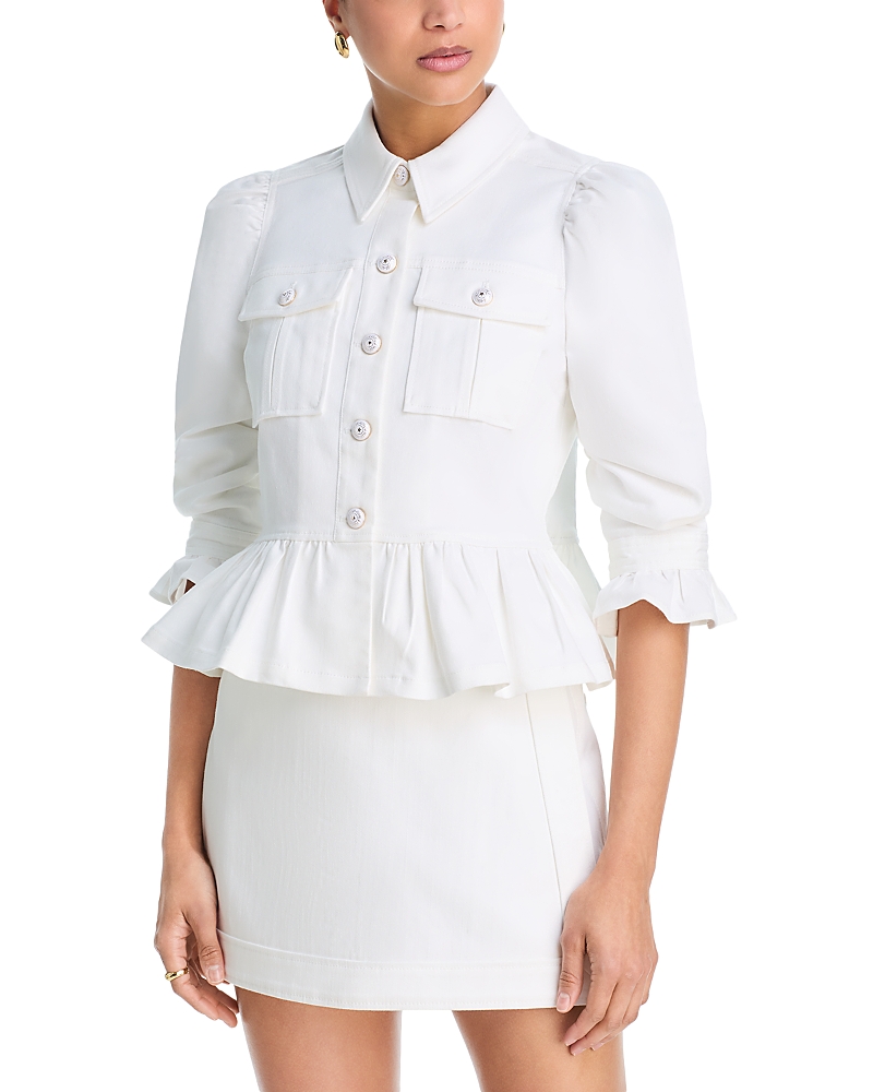 Cinq a Sept White Denim Delanie Jacket