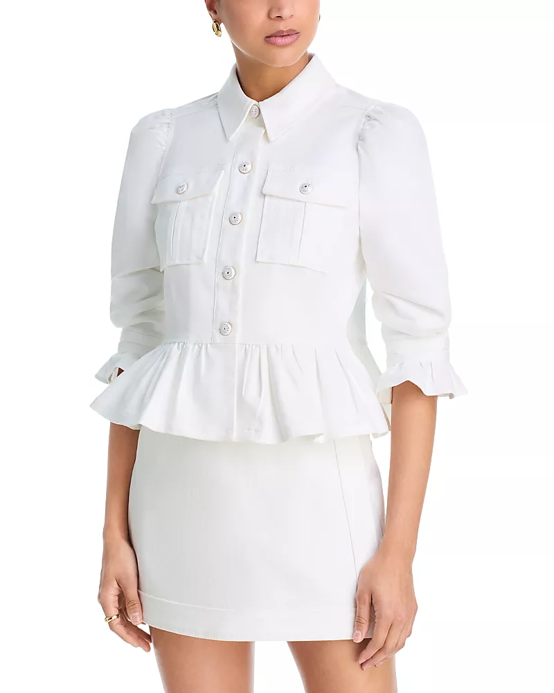 Cinq a Sept White Denim Delanie Jacket