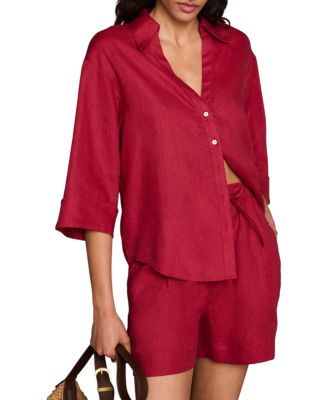  Women's Linen Short Sleeve Resort Shirt