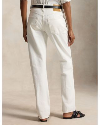 Logo High Rise Relaxed Straight Jeans in Laurea Wash