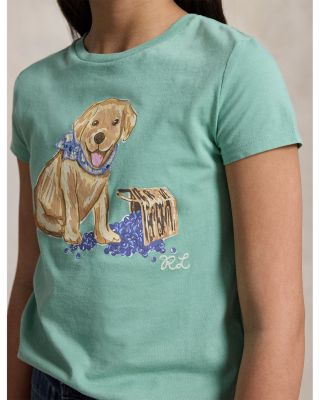 Girls' Dog Print Cotton Jersey Tee - Big Kid