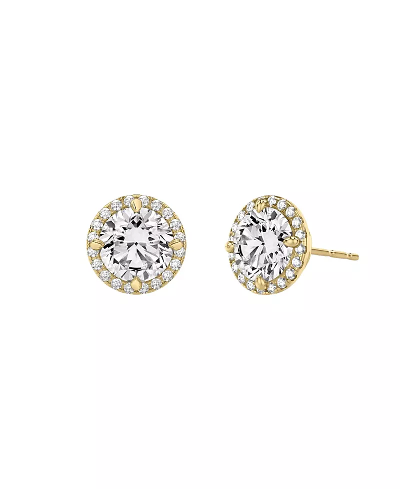 Vrai Halo Stud Earrings in 14K Gold, 2.0ctw Round Brilliant Lab Grown Diamond