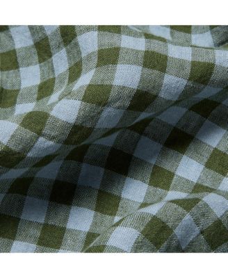 Colour Drenched Gingham Linen Flat Sheet, King