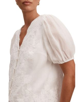  Women's Sable Lace Scallop Blouse