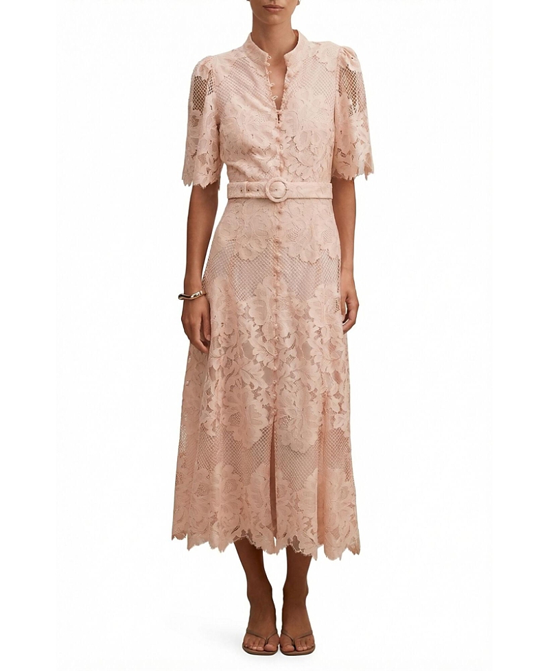 Ever New Women's Liberty Flutter Sleeve Lace Midi Dress