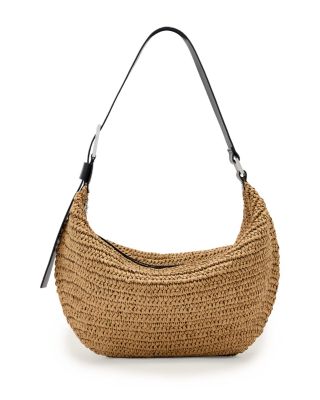 Luna Medium Raffia Shoulder Bag