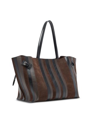 Days Large Striped Leather & Suede Tote Bag