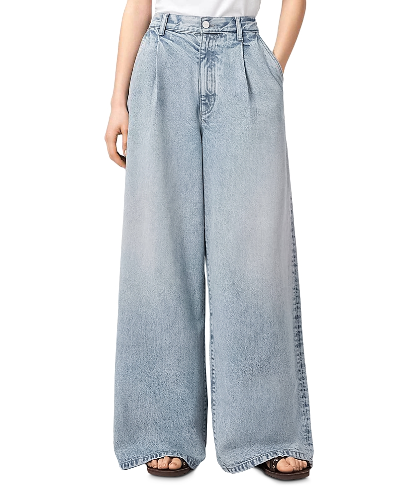Allsaints Haze High Rise Wide Leg Jeans in Light Indigo