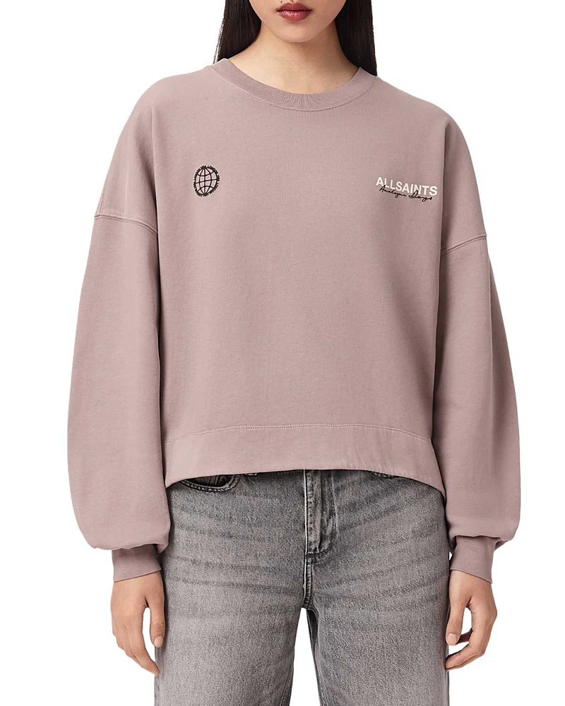 Allsaints Emblem Lila Sweatshirt